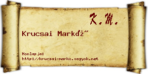 Krucsai Markó névjegykártya